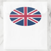 Britische Flagge Ovaler Aufkleber (Tasche)
