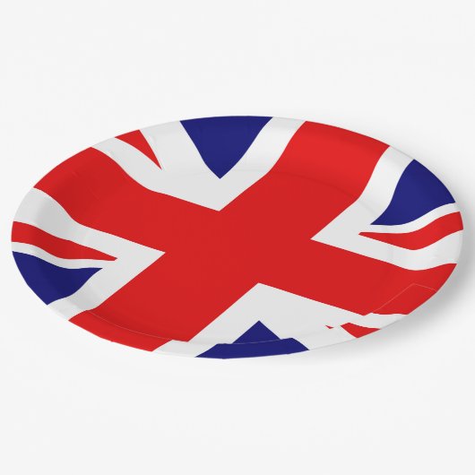 Britische Flagge Pappteller (Schrägansicht)