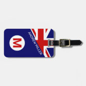 Britische Flagge Personalisiert modernes Reisegepä Gepäckanhänger (Vorderseite horizontal)