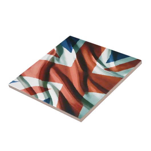 Britische Flagge Pop Art Fliese (Seite)