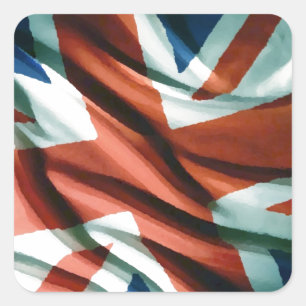 Britische Flagge Pop Art Quadratischer Aufkleber