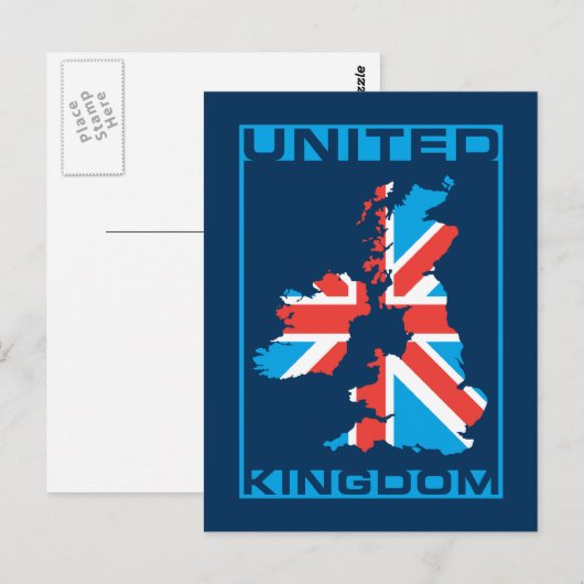 Britische Flagge Postkarte (Vorne/Hinten)