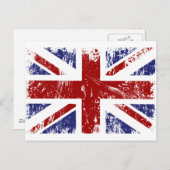 Britische Flagge Punk Grunge Postkarte (Vorne/Hinten)