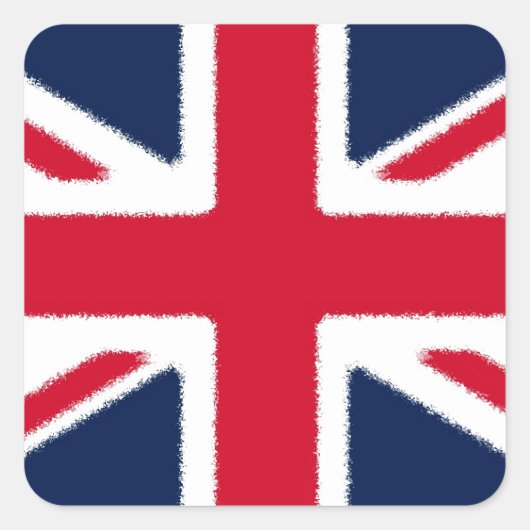 Britische Flagge Quadratischer Aufkleber (Vorderseite)