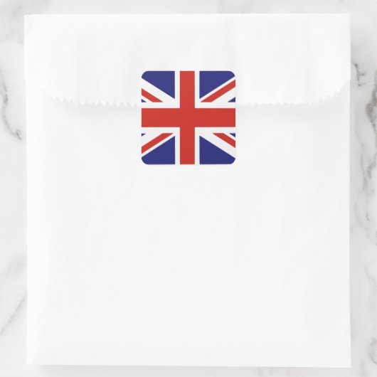 Britische Flagge Quadratischer Aufkleber (Tasche)