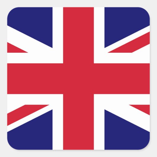 Britische Flagge Quadratischer Aufkleber (Vorderseite)