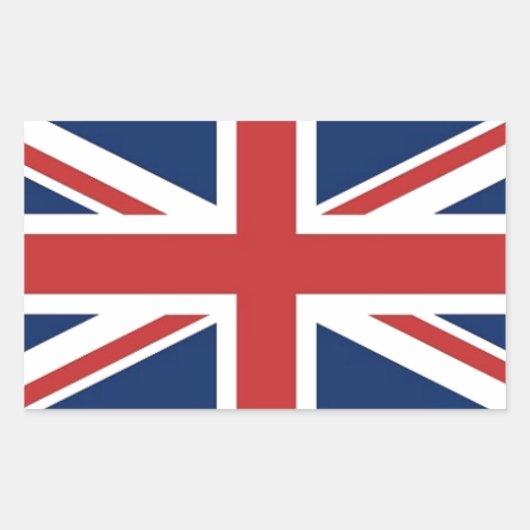 Britische Flagge Rechteckiger Aufkleber (Vorderseite)