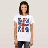 Britische Flagge Rot blaue Glitzer Sparkle jeden T T-Shirt (Vorne ganz)