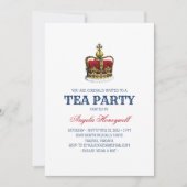 Britische Flagge Royal Crown Tee Party Einladung (Vorderseite)