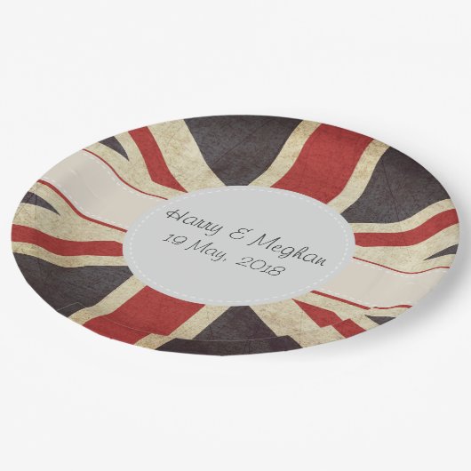 Britische Flagge Royal Wedding Large Paper Teller (Schrägansicht)