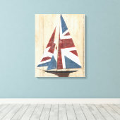 Britische Flagge Sailboat Leinwanddruck (Insitu (Holzboden))
