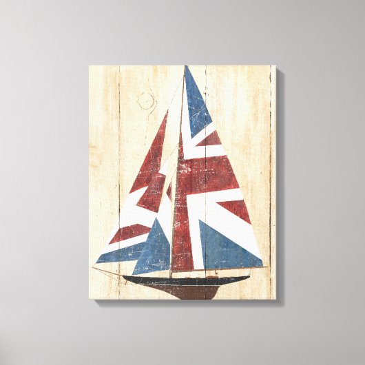 Britische Flagge Sailboat Leinwanddruck (Vorderseite)