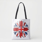 Britische Flagge Sonnenblume Distressed Design Dam Tasche (Vorderseite)