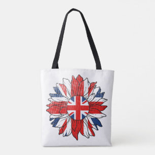 Britische Flagge Sonnenblume Distressed Design Dam Tasche