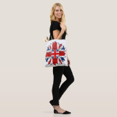 Britische Flagge Sonnenblume Distressed Design Dam Tasche (Am Model)