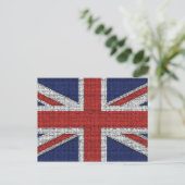Britische Flagge Tattered Postkarte (Stehend Vorderseite)