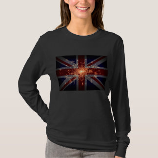BRITISCHE Flagge über London nachts vom Raum T-Shirt