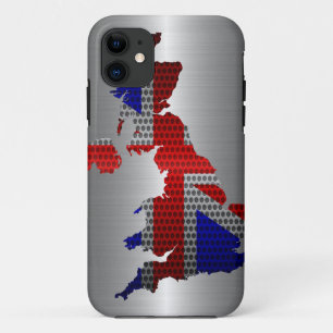 Britische Flagge und Karte Stahlloch Case-Mate iPhone Hülle