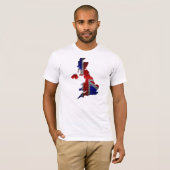 Britische Flagge und Karte Stahlloch T-Shirt (Vorne ganz)