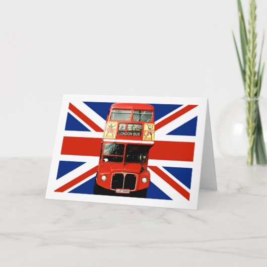 Britische Flagge und Londoner Bus Karte (Vorderseite)