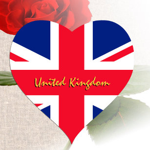 Britische Flagge - Union Jack, Patrioten Vereinigt Herz-Aufkleber