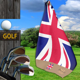 Britische Flagge & Vereinigtes Königreich mit Mono Golfhandtuch