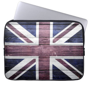 Britische Flagge Vintage Holz Laptopschutzhülle