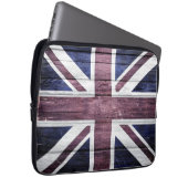 Britische Flagge Vintages Holz Laptopschutzhülle (Vorne Rechts)