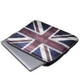 Britische Flagge Vintages Holz Laptopschutzhülle (Vorne Knopf)