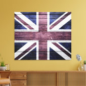 Britische Flagge Vintages Holz Leinwanddruck (Insitu (Wohnzimmer))