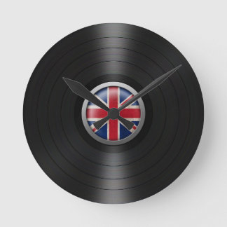 Britische Flagge Vinyl Record Album Graphic Runde Wanduhr
