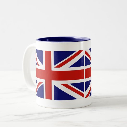 Britische Flagge Zweifarbige Tasse (Vorderseite Links)
