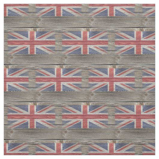 Britische Flaggen-altes hölzernes Gewebe Stoff (Muster)