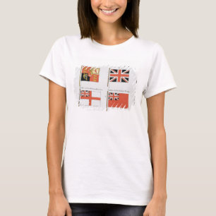 Britische Flaggen aus einem französischen Flaggenb T-Shirt