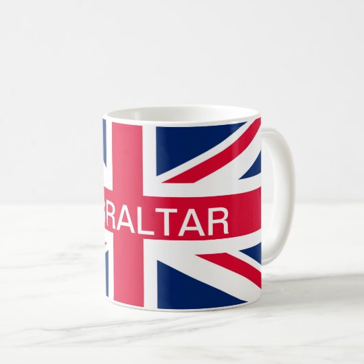 Britische Flaggen-Gibraltar-Tasse Kaffeetasse (VorderseiteRechts)
