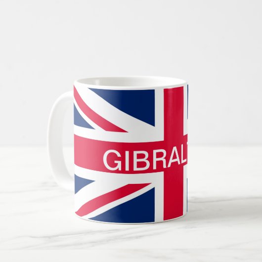 Britische Flaggen-Gibraltar-Tasse Kaffeetasse (Vorderseite Links)