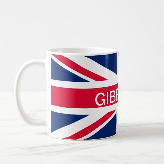 Britische Flaggen-Gibraltar-Tasse Kaffeetasse (Links)