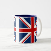 Britische Flaggen-Kaffee-Tasse Zweifarbige Tasse (VorderseiteRechts)
