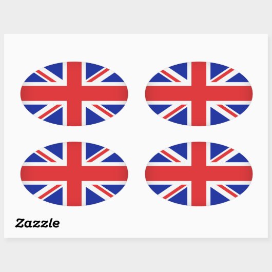 Britische Flaggen-Stickers Ovaler Aufkleber (Blatt)