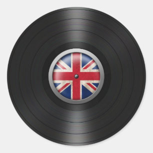 Britische Flaggen-VinylRekordalbum-Grafik Runder Aufkleber