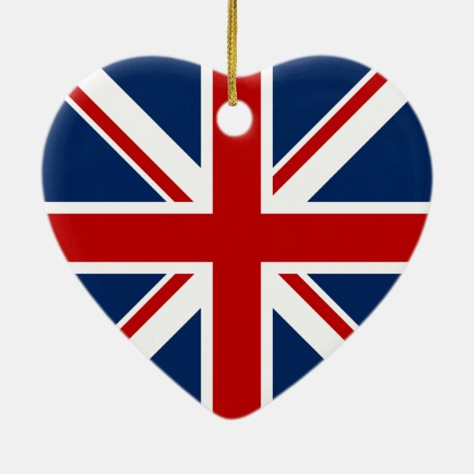 Britische Flaggen-Weihnachtsverzierung Keramik Ornament (Hinten)