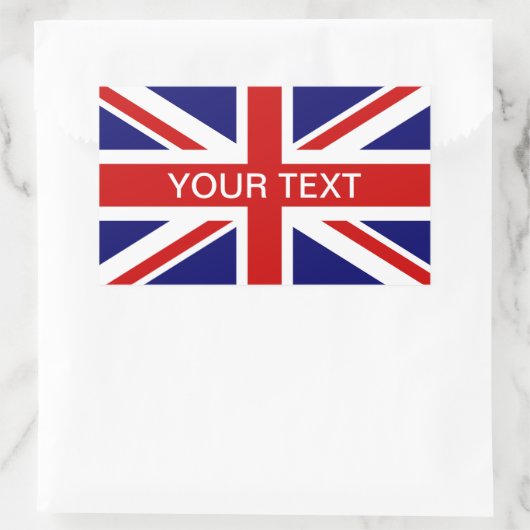 Britische Flaggenaufkleber | personalisierbarer Ja Rechteckiger Aufkleber (Tasche)