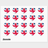 Britische Flaggengestaltung Herz-Aufkleber (Blatt)