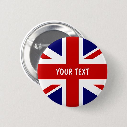 Britische Flaggenknöpfe | Personalisierte Buchse Button (Vorne & Hinten)