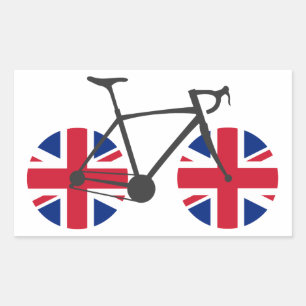 Britische Flaggenradfahren Rechteckiger Aufkleber