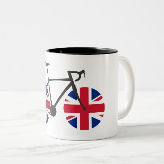 Britische Flaggenradfahren Zweifarbige Tasse (VorderseiteRechts)