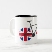 Britische Flaggenradfahren Zweifarbige Tasse (Vorderseite Links)