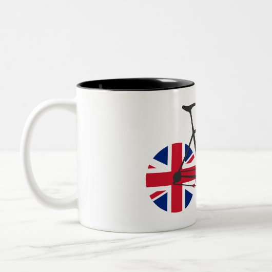 Britische Flaggenradfahren Zweifarbige Tasse (Links)