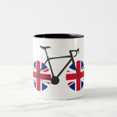 Britische Flaggenradfahren Zweifarbige Tasse (Mittel)