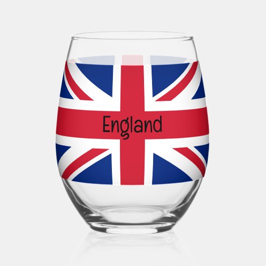 Britische Flaggenunion Jack Design Edelglas Weinglas Ohne Stiel (Vorderseite)